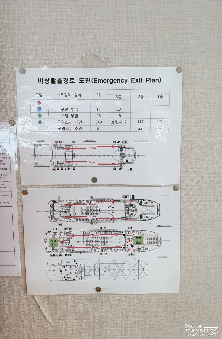 Jagalchi Cruise. Планы, схемы, таблицы с судов